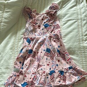 Eleanor Rose Pink Dress with Flags and Fireworks
